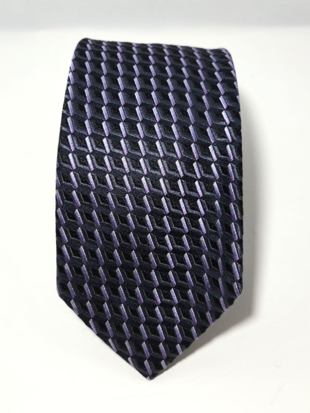 Hugo Boss Purple & Black Tie | Luxury Menswear | 100% Silk | New in Package